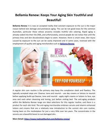  Bellamia Renew: Rediscover Your Beauty Naturally To Look Young!