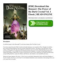 [PDF] Download Jim Henson's The Power of the Dark Crystal Vol. 1 Ebook | READ ONLINE