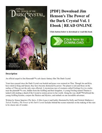 [PDF] Download Jim Henson's The Power of the Dark Crystal Vol. 1 Ebook | READ ONLINE