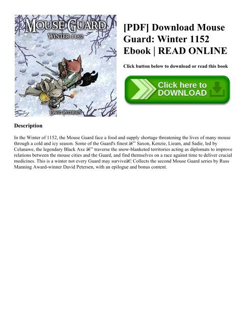 [PDF] Download Mouse Guard: Winter 1152 Ebook | READ ONLINE