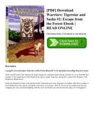 [PDF] Download Warriors Tigerstar and Sasha #2 Escape from the Forest Ebook READ ONLINE