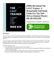 [PDF] Download The LSAT Trainer: A Remarkable Self-Study Guide For The Self-Driven Student Ebook | READ ONLINE