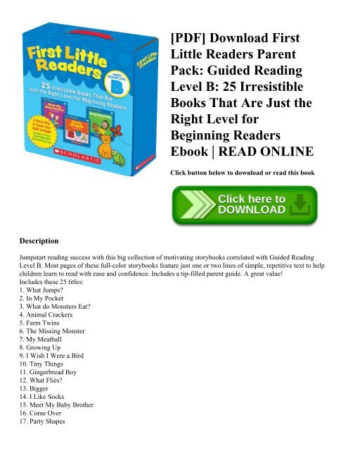 [PDF] Download First Little Readers Parent Pack: Guided Reading Level B ...