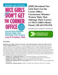 [PDF] Download Nice Girls Don't Get the Corner Office: Unconscious Mistakes Women Make That Sabotage Their Careers (A NICE GIRLS Book) Ebook | READ ONLINE