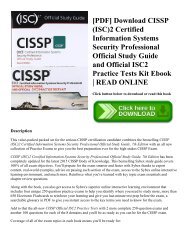 [PDF] Download CISSP (ISC)2 Certified Information Systems Security Professional Official Study Guide and Official ISC2 Practice Tests Kit Ebook | READ ONLINE