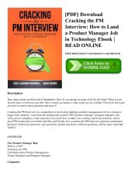 [PDF] Download Cracking the PM Interview: How to Land a Product Manager Job in Technology Ebook | READ ONLINE