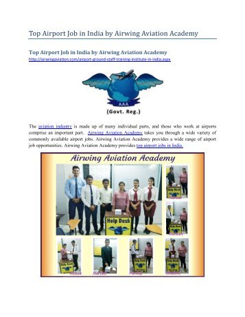 Top Airport Job in India by Airwing Aviation Academy
