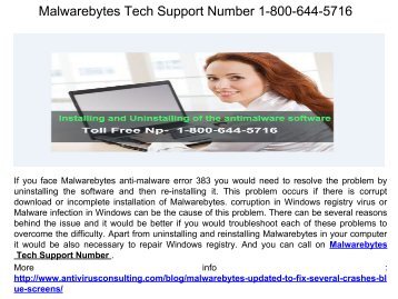 Malwarebytes Contact Support Number  1-800-644-5716