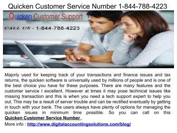 Quicken Customer Service Number 1-844-788-4223