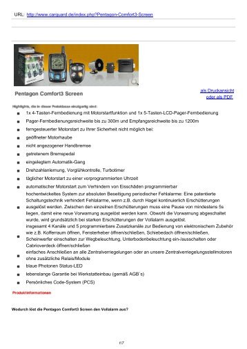 Pentagon Comfort3 Screen - Car Guard Systems GmbH