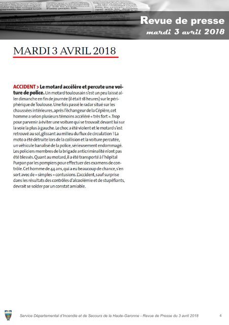 Revue de Presse du 03-04-2018