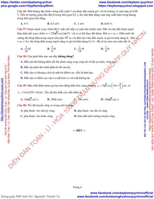 Bộ đề thi thử THPT QG 2018 Các môn TOÁN - LÍ - HÓA Các trường THPT Cả nước CÓ HƯỚNG DẪN GIẢI (Lần 5) [DC03042018]