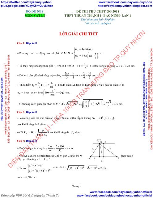 Bộ đề thi thử THPT QG 2018 Các môn TOÁN - LÍ - HÓA Các trường THPT Cả nước CÓ HƯỚNG DẪN GIẢI (Lần 5) [DC03042018]