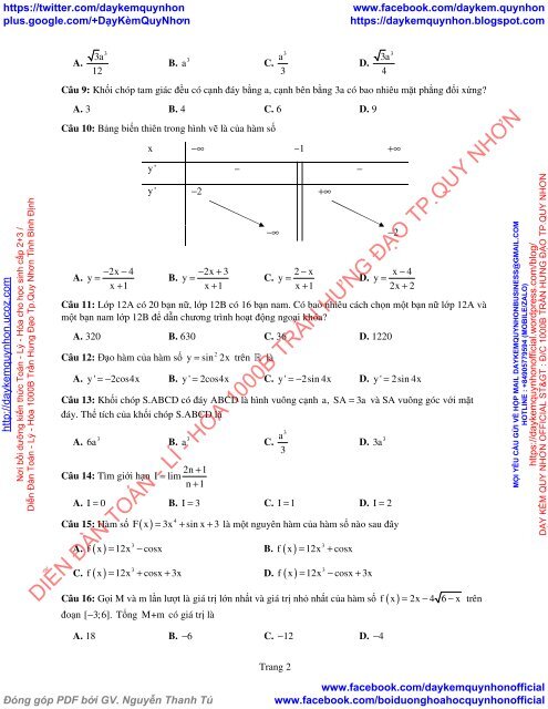 Bộ đề thi thử THPT QG 2018 Các môn TOÁN - LÍ - HÓA Các trường THPT Cả nước CÓ HƯỚNG DẪN GIẢI (Lần 5) [DC03042018]