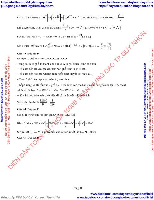 Bộ đề thi thử THPT QG 2018 Các môn TOÁN - LÍ - HÓA Các trường THPT Cả nước CÓ HƯỚNG DẪN GIẢI (Lần 5) [DC03042018]