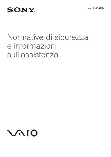 Sony VPCSE2F1E - VPCSE2F1E Documents de garantie Italien
