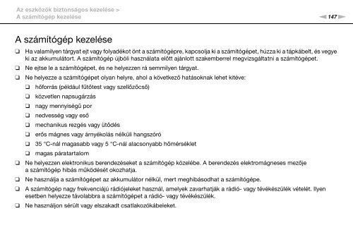 Sony VPCSE2F1E - VPCSE2F1E Mode d'emploi Hongrois