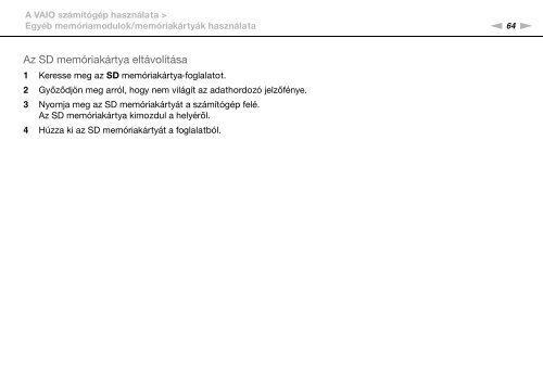 Sony VPCSE2F1E - VPCSE2F1E Mode d'emploi Hongrois