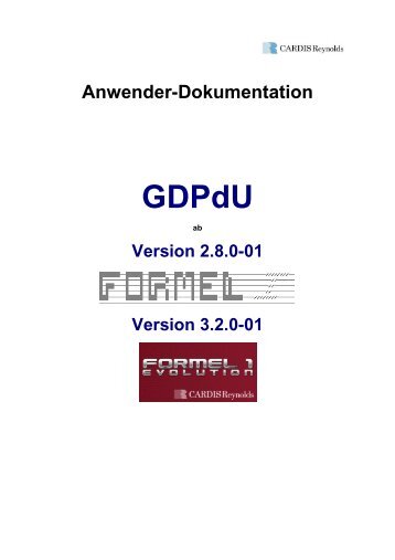 Anwender-Dokumentation GDPdU - CARDIS Reynolds