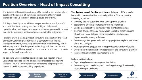 Purposed PD - Head of Impact Consulting