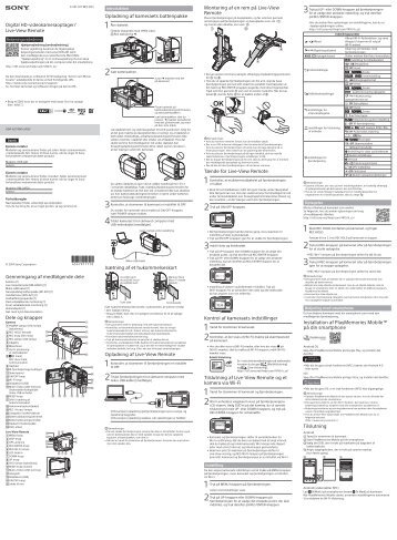 Sony RM-LVR2V - RM-LVR2V Consignes dâutilisation Danois