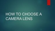 How to Choose a Camera Lens