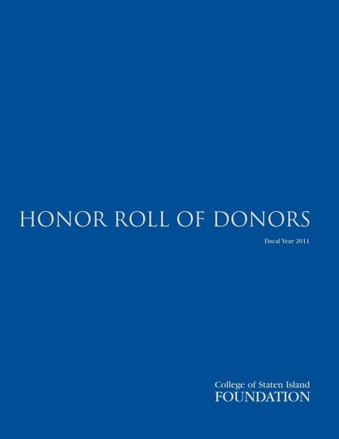 honor roll of donors 2010-2011 - CSI Today