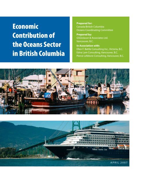 Economic Contribution of the Oceans Sector in British Columbia