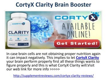CortyX Clarity Brain Booster Formula Does Really Works