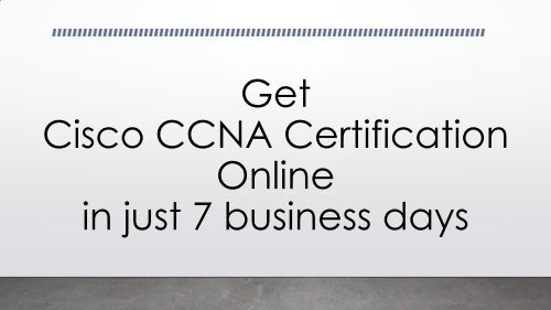 Get Cisco CCNA Certification Online - CertXpert