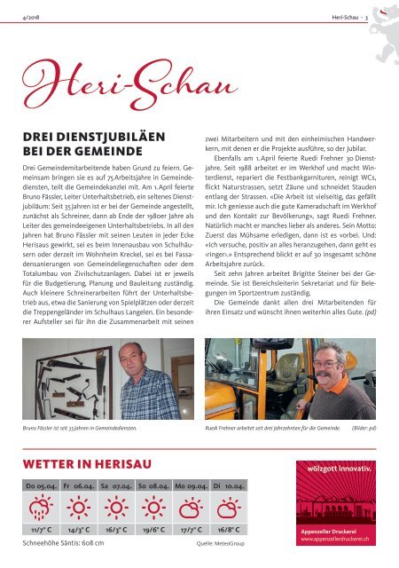 deHerisauer Ausgabe 4/2018