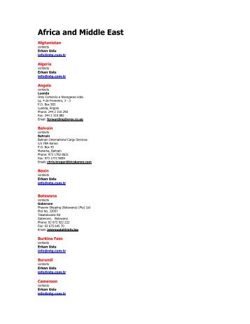 Africa and Middle East - NTG
