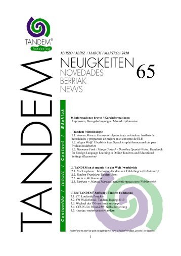 Tandem-Neuigkeiten 65mar18