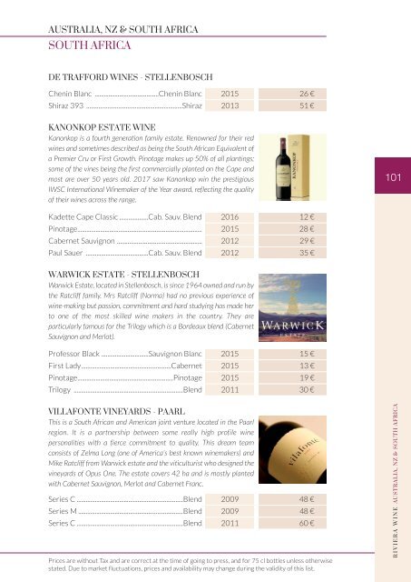 Riviera Wine - Catalogue 2018