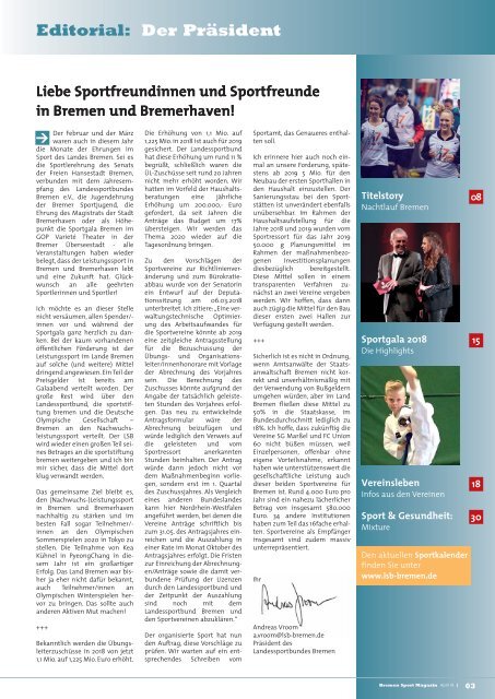 BREMER SPORT Magazin | April 2018