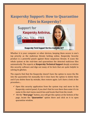 Kaspersky Support: How to Quarantine Files in Kaspersky?