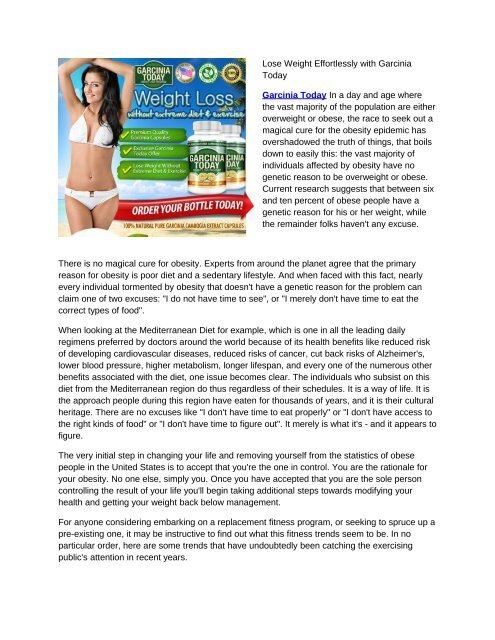 Lose Weight Effortlessly with Garcinia Today