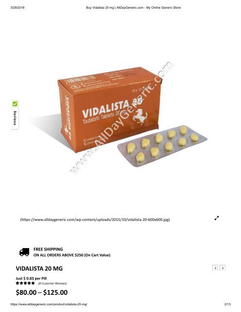 Buy Vidalista 20 mg _ AllDayGeneric.com - My Online Generic Store