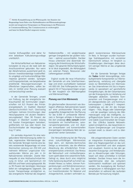 Heizungsjournal Sonderdruck 2017/2018 | YADOS Wärmenetztechnik