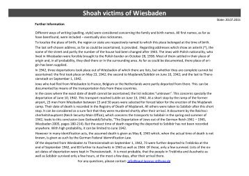 Shoah victims of Wiesbaden - Paul Lazarus Stiftung