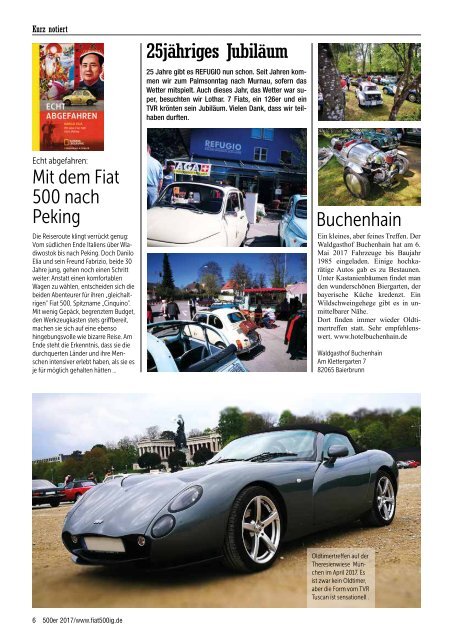 Fiat 500 IG München Jahresmagazin 2017