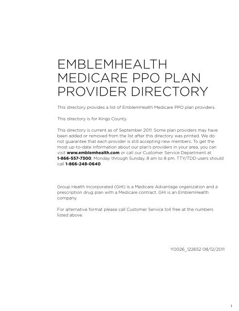 medicare ppo provider and pharmacy directory - EmblemHealth