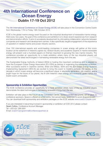 4th International Conference on Ocean Energy - ICOE 2012
