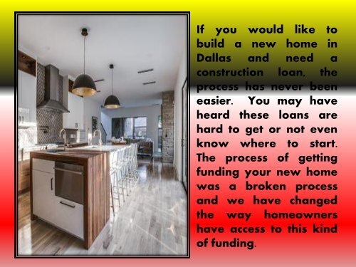 Home Construction Loans in Dallas 