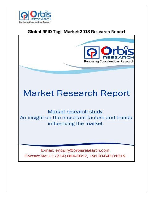 Global RFID Tags Market 2018 Research Report