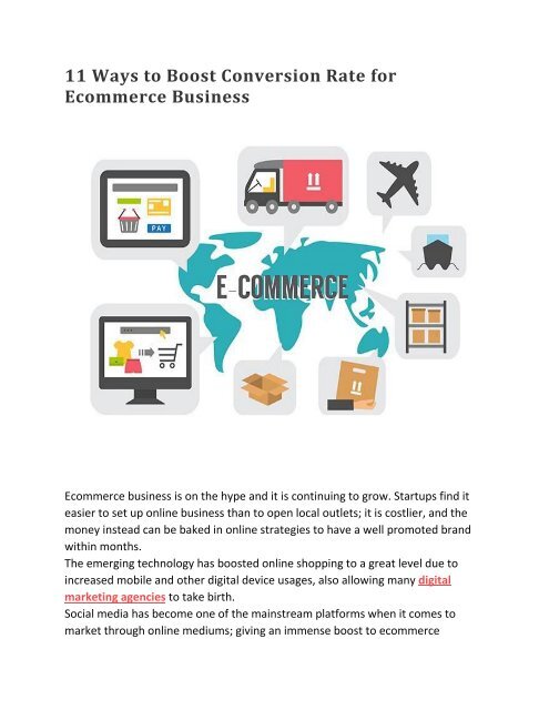 11 Ways to Boost Conversion Rate for Ecommerce Business