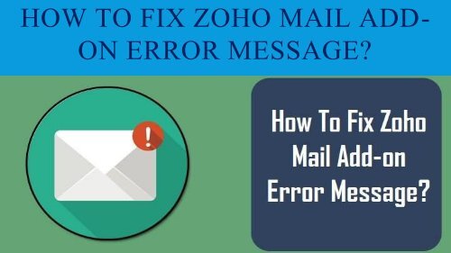 18002089523 Fix Zoho Mail Add-on Error Message