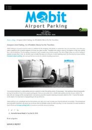 Compare Valet Parking- An Affordable Choice for the Travellers - Mobit Airport Parking