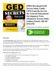 [PDF] Download GED Secrets Study Guide: GED Exam Review for the General Educational Development Tests (Mometrix Secrets Study Guides) Ebook | READ ONLINE