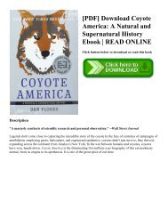 [PDF] Download Coyote America: A Natural and Supernatural History Ebook | READ ONLINE